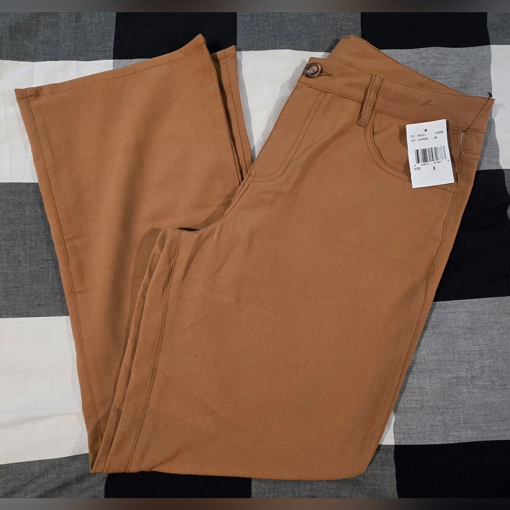 Kut From the Kloth Kelsey Wide Leg Crop Pants Copper Color